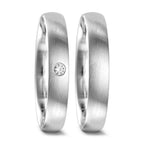 Partnerring 750/18K witgoud Diamant 0.04 ct, tw-vsi