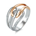 Ring 750/18K witgoud, 750/18K rood goud Diamant 0.13 ct, 26 Steen, w-si