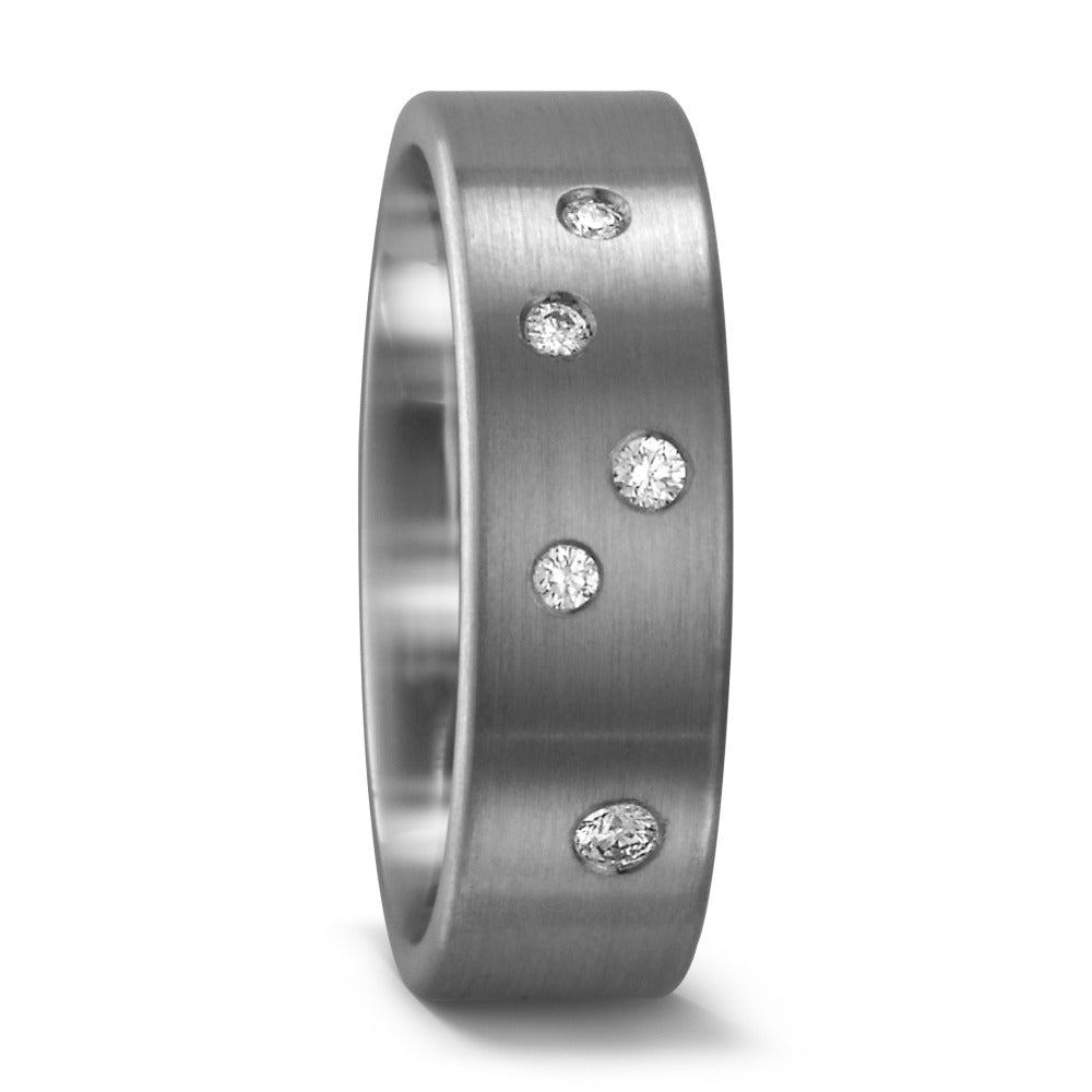 Partnerring 950 Palladium Diamant 0.065 ct, 5 Steen, tw-si
