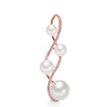 Hanger 750/18K rood goud Diamant 0.22 ct, 43 Steen, w-si zoetwater Parel wit, 4 Parels 5.5-6 mm