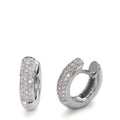 Scharnier oorringen creolen 750/18K witgoud Diamant 0.30 ct, 60 Steen, w-si