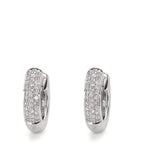Scharnier oorringen creolen 750/18K witgoud Diamant 0.30 ct, 60 Steen, w-si