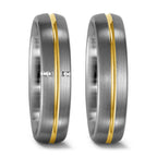 Ring 950 Palladium, 750/18K geel goud