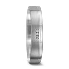 Partnerring 750/18K witgoud Diamant 0.015 ct, 3 Steen, w-si