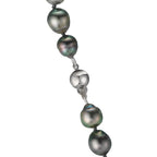 Collier Or blanc 18K perle de Tahiti 9-10 mm 45 cm