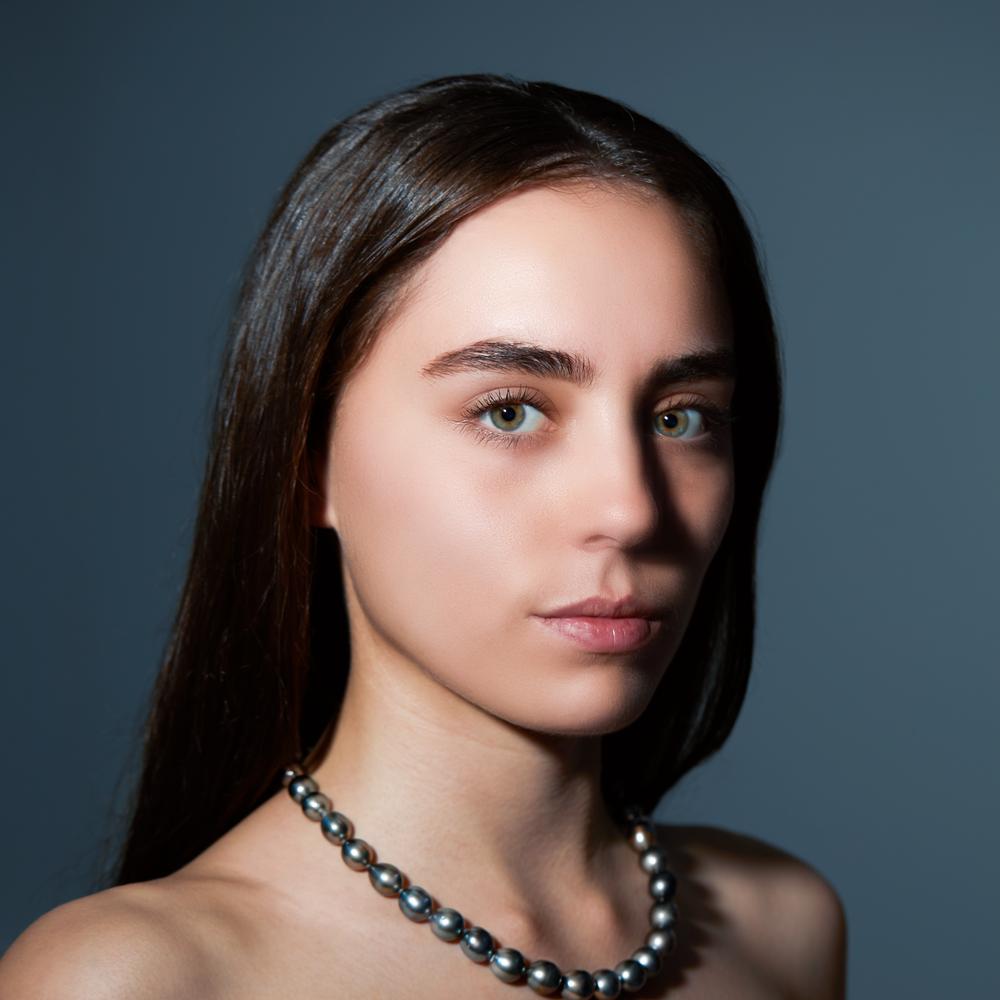 Collier 750/18 K Weissgold Tahitiperlen 9-10 mm 45 cm