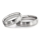 Partnerring 500 Palladium, 375/9K witgoud Diamant 0.045 ct, 3 Steen, tw-vsi
