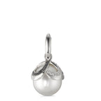 Anhänger 750/18 K Weissgold Diamant schwarz, 0.28 ct, 46 Steine, Brillantschliff, tw-vsi Süsswasserzuchtperle weiss, 12 mm Ø14 mm