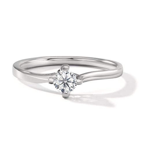 Solitaire ring 750/18K witgoud Diamant wit, 0.25 ct, [Brillant], w-si