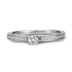 Solitaire ring 750/18K witgoud Diamant wit, 0.20 ct, [Brillant], w-si Ø3 mm