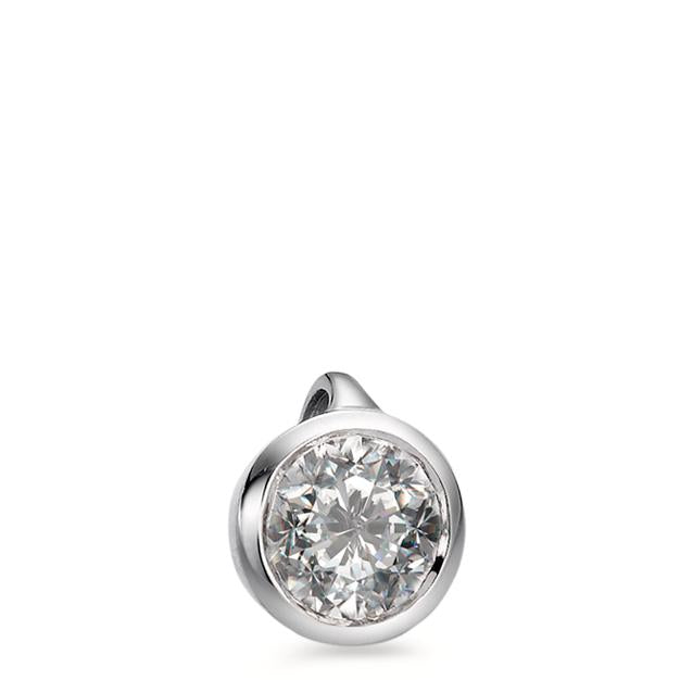 Pendentif Or blanc 18K Diamant blanc, 0.25 ct, brillant, w-si Ø5.5 mm