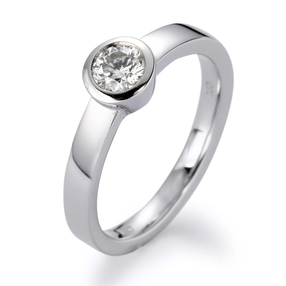 Ring 750/18K witgoud Diamant wit, 0.15 ct, [Brillant], w-si