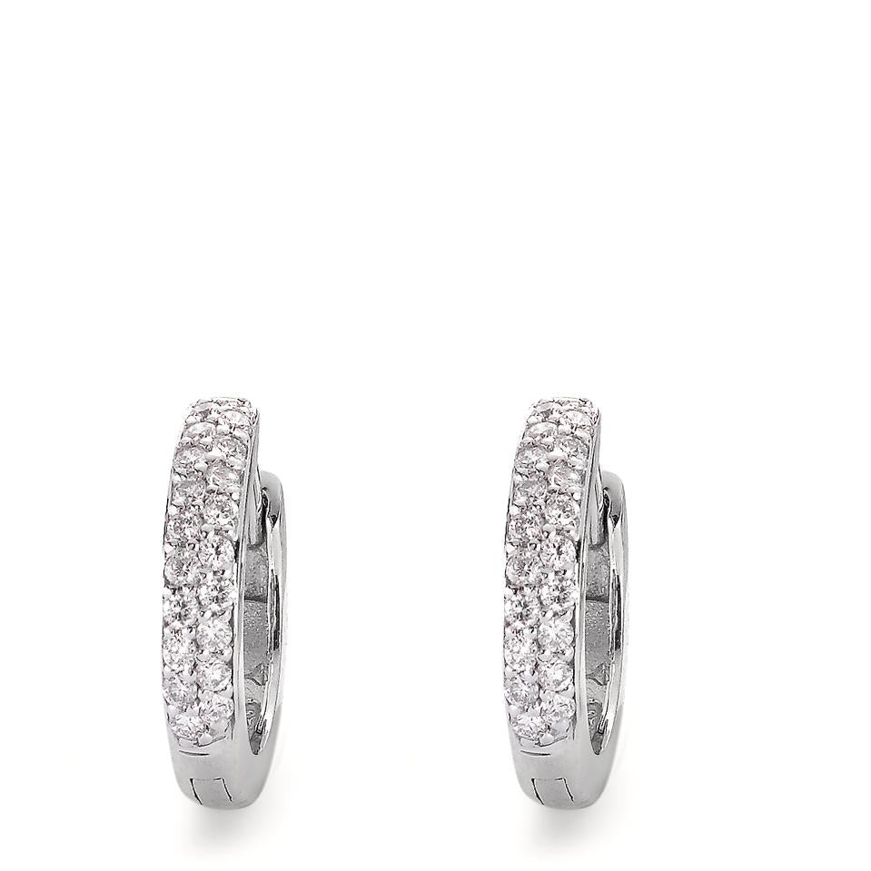 Klappcreolen 750/18 K Weissgold Diamant 0.24 ct, 38 Steine, si
