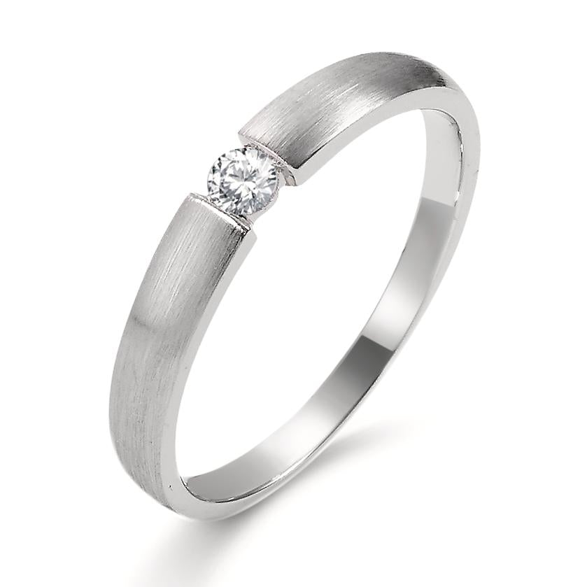 Solitär Ring 750/18 K Weissgold Diamant 0.06 ct, w-si