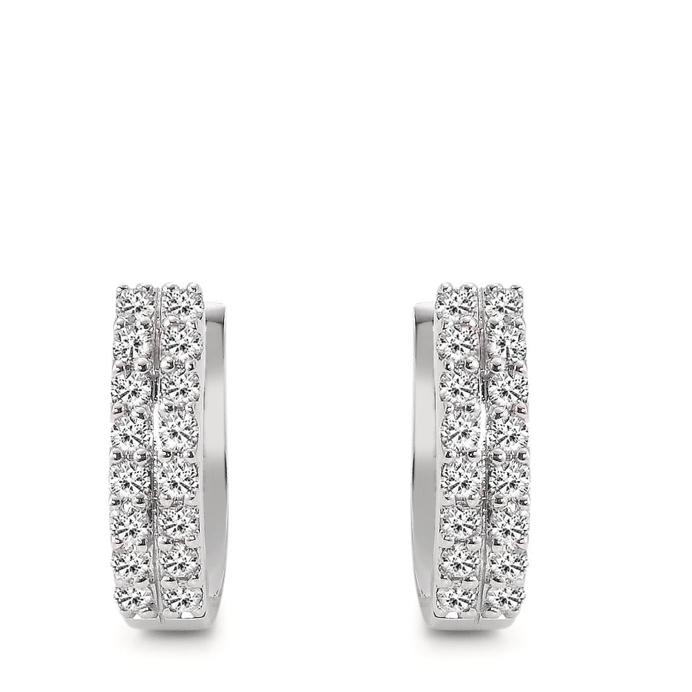 Créoles à charnières Or blanc 18K Diamant 0.57 ct, 32 Pierres, w-si