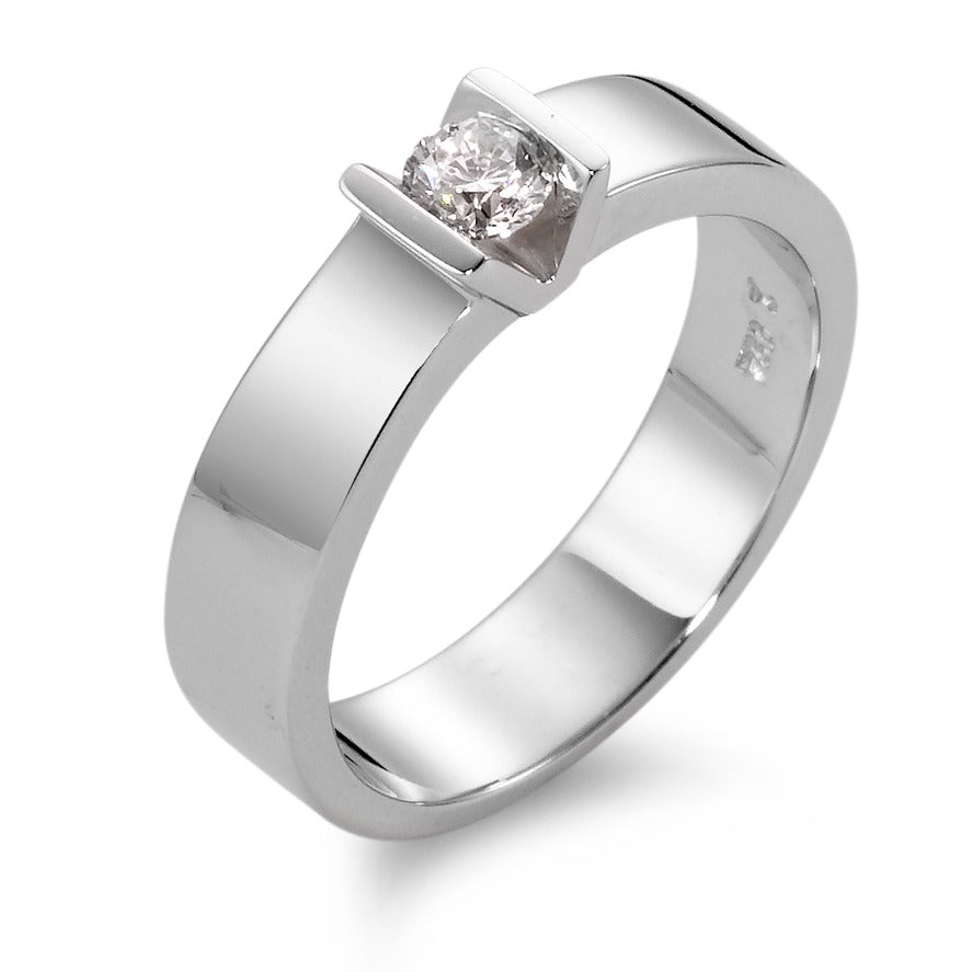 Solitaire ring 750/18K witgoud Diamant 0.20 ct, w-si