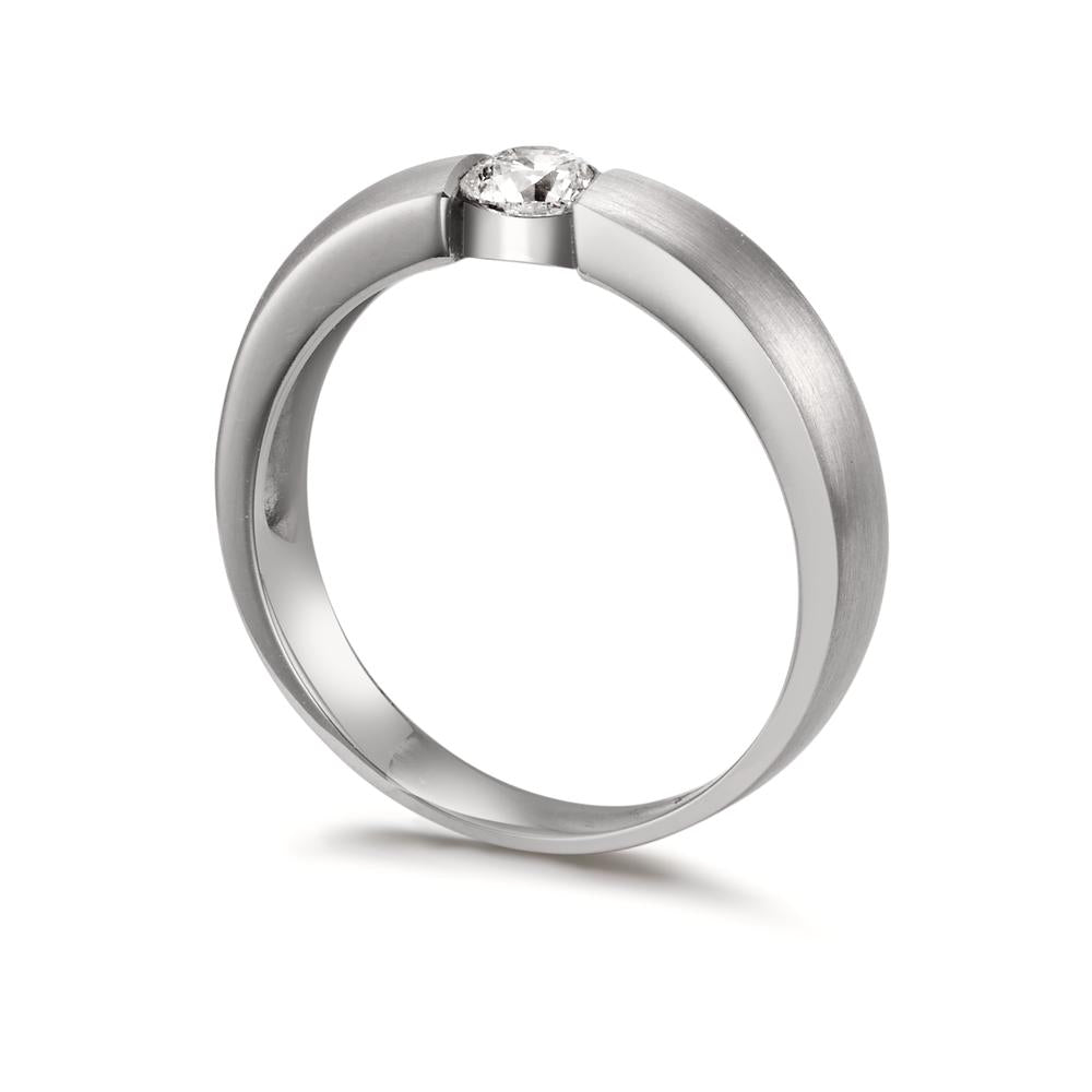 Solitaire ring 750/18K witgoud Diamant wit, 0.30 ct, w-si