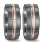Partnerring 500 Palladium, 585/14 K Weissgold, 585/14 K Rosegold Diamant weiss, 0.015 ct, w-si