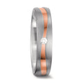 Partnerring 750/18K witgoud, 750/18K rood goud Diamant wit, 0.03 ct, tw-vsi