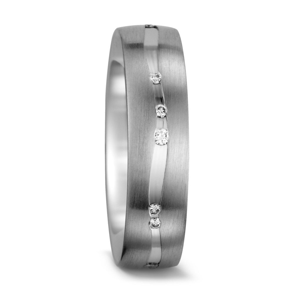 Partnerring 750/18K witgoud Diamant wit, 0.095 ct, 12 Steen, tw-vsi