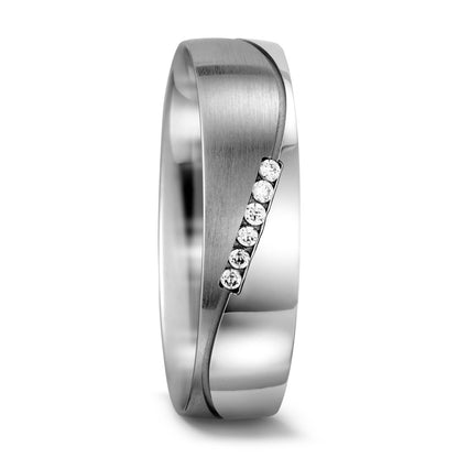 Alliance Or blanc 18K Diamant blanc, 0.03 ct, 6 Pierres, w-si