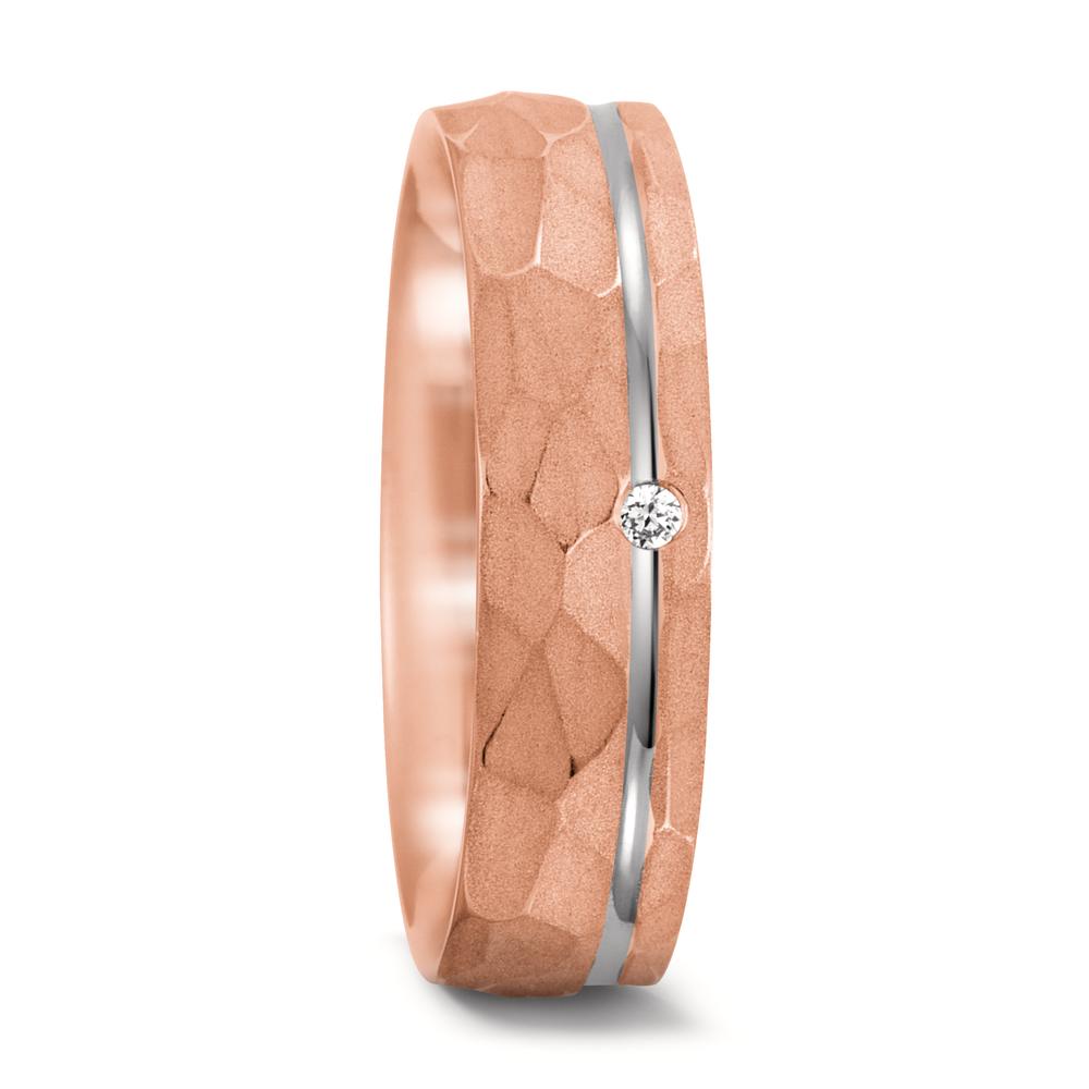 Partnerring 750/18K roségoud, 750/18K witgoud Diamant 0.02 ct, tw-si
