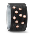 Fingerring Edelstahl, Carbon, 750/18 K Rotgold