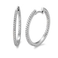 Klappcreolen 750/18 K Weissgold Diamant weiss, 0.50 ct, 74 Steine, Brillantschliff, w-si