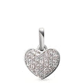 Hanger 750/18K witgoud Diamant wit, 0.25 ct, 31 Steen, [Brillant], w-si Hart Ø10 mm
