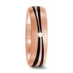 Partnerring 585/14 K Rosegold, Carbon Diamant 0.02 ct, tw-si
