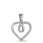 Hanger Zilver Zirkonia Gerhodineerd Hart