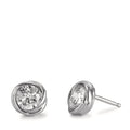 Oorknoppen Zilver Zirkonia Gerhodineerd Ø8 mm