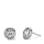 Oorknoppen Zilver Zirkonia Gerhodineerd Ø8 mm