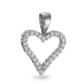 Hanger 750/18K witgoud Diamant 0.31 ct, 26 Steen, w-si Hart Ø14 mm