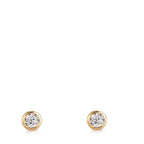 Oorknoppen 750/18K geel goud Zirkonia 2 Steen Ø3 mm