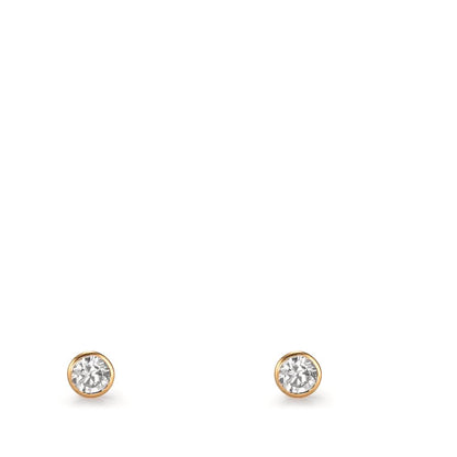 Oorknoppen 750/18K geel goud Zirkonia 2 Steen Ø2.5 mm