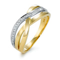 Bague Or jaune 18K, Or blanc 18K Diamant 0.13 ct, 27 Pierres, w-si