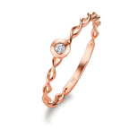 Aanschuifring 750/18K rood goud Diamant wit, 0.03 ct, [Brillant], w-si