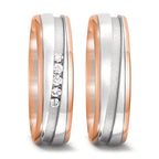 Partnerring 750/18K rood goud, 750/18K witgoud