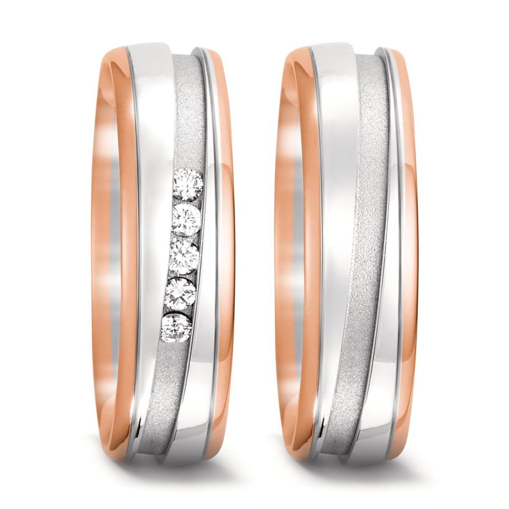 Partnerring 750/18K rood goud, 750/18K witgoud