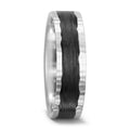 Partnerring 585/14K witgoud, Carbon