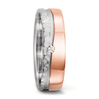 Alliance Or blanc 18K, Or rose 18K Diamant 0.02 ct, tw-si
