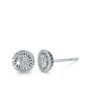 Clous d'oreilles Or blanc 18K Diamant 0.35 ct, 50 Pierres, brillant, w-si Ø7 mm