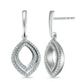 Oorbellen 750/18K witgoud Diamant 0.42 ct, 124 Steen, [Brillant], w-si