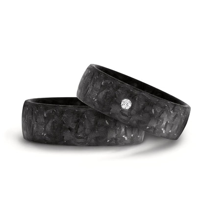 Partnerring Carbon Diamant 0.03 ct, w-si
