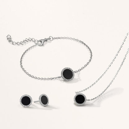 Bracelet Argent Onyx Rhodié