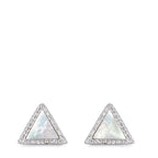 Clous d'oreilles Argent Zircone Rhodié