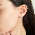 Oorknoppen Zilver Zirkonia Gerhodineerd Laken