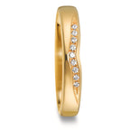 Partnerring 750/18K geel goud Diamant 0.045 ct, 9 Steen, tw-vsi