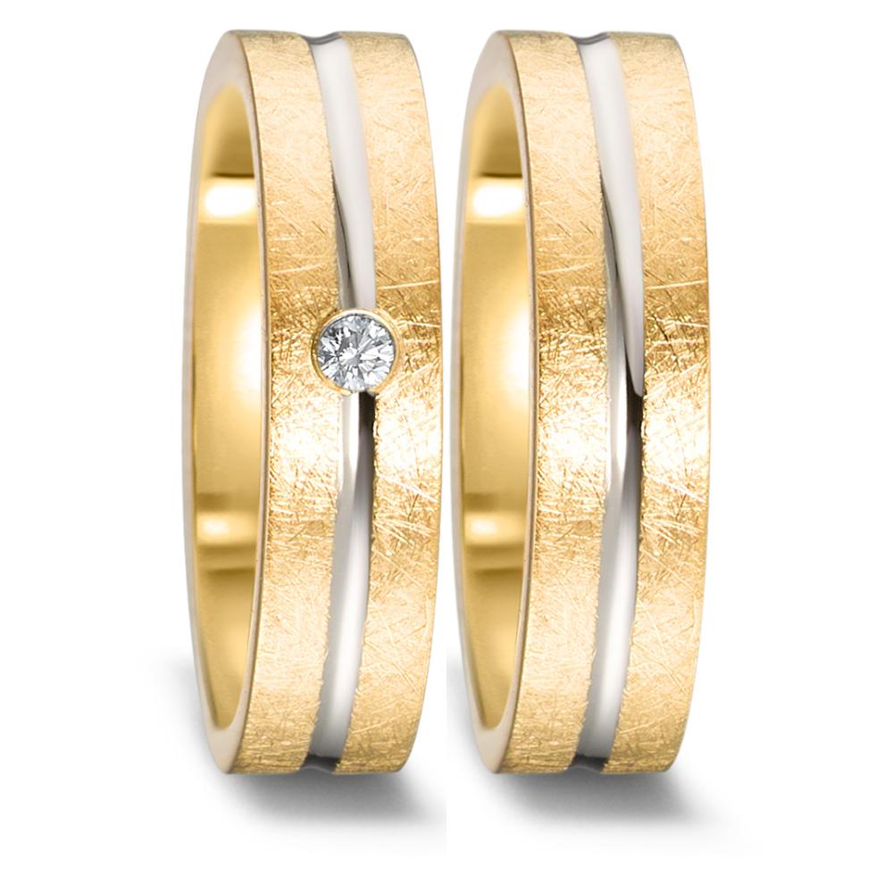 Partnerring 750/18K geel goud, 750/18K witgoud